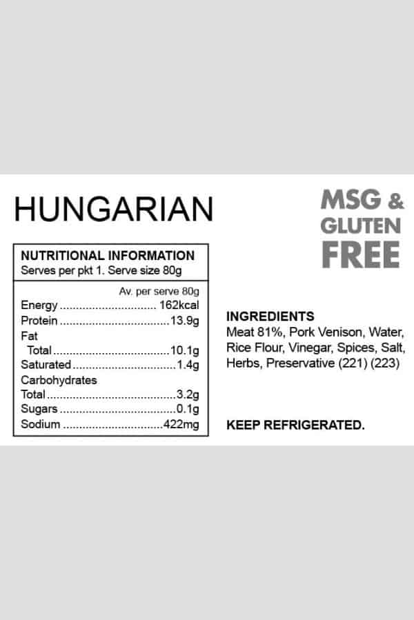 Hungarian Sausage Ingredients